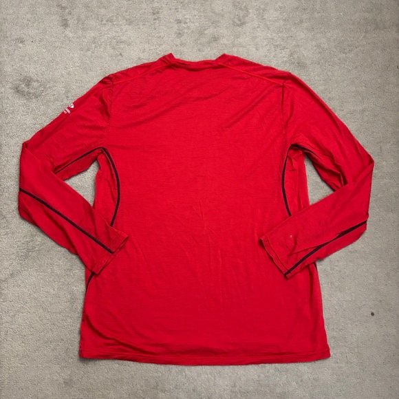 Icebreaker Aero Long Sleeve Crewe Merino Base Layer Top Shirt Red Men’s - Picture 4 of 8